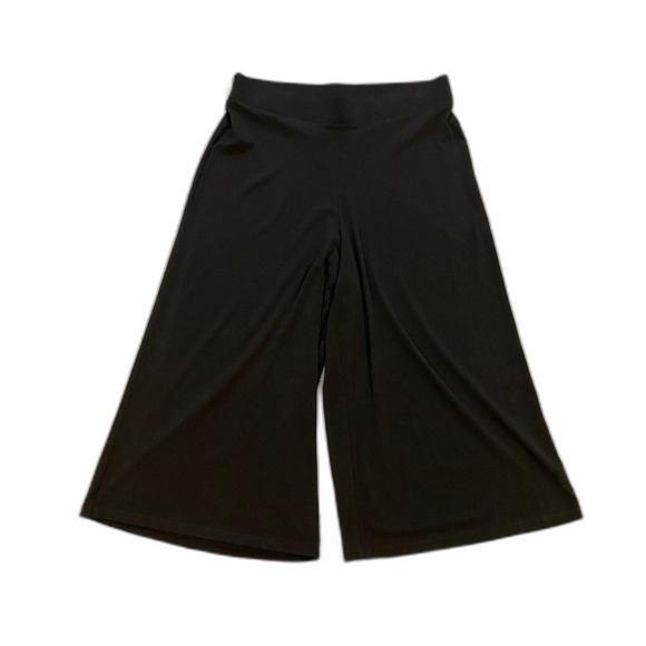 JM Collection Capri Pants ~ Sz M ~ Black ~High Rise ~19.5" Inseam ~Elastic Waist - Picture 1 of 3